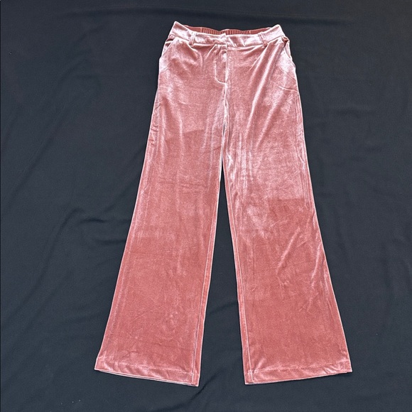 EUC Skies Are Blue Women's Medium Fuchsia Pink Velour Pants Trousers Slacks - Picture 1 of 11